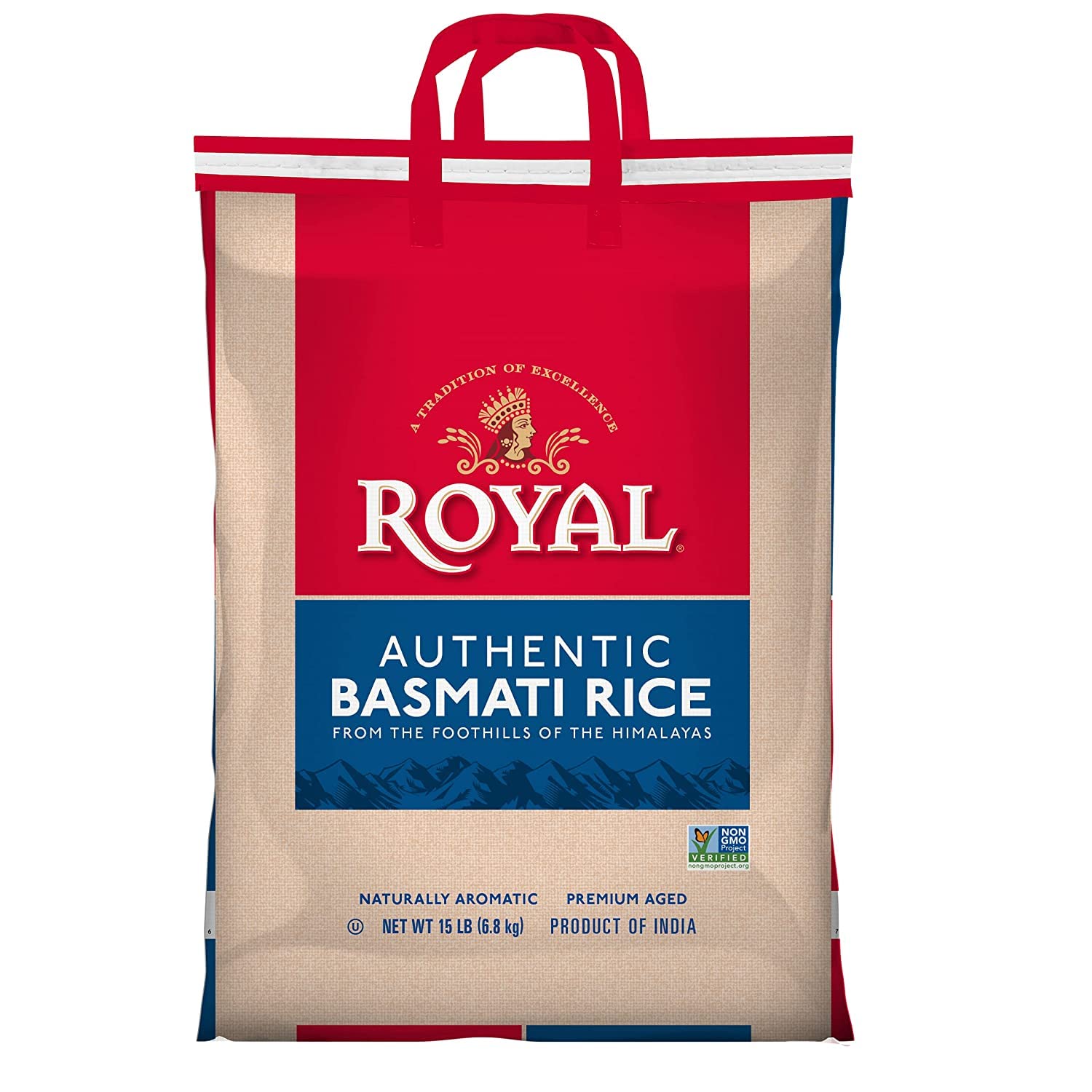 food Authentic Royal Royal Basmati Rice, 15-Pound Bag, White - Basketryplace